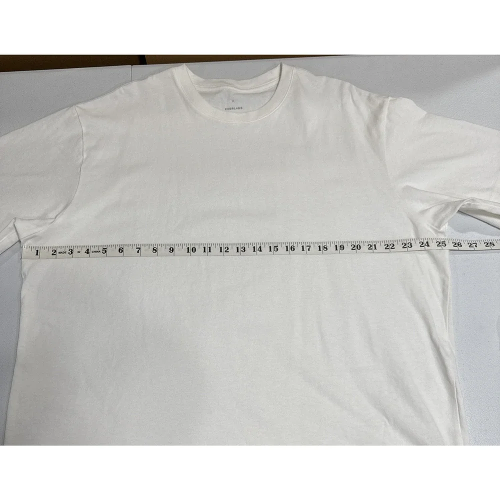 Everlane Mens Organic Cotton Tee White Relaxed Fit XL Basic Casual Minimalist - Picture 3 of 10